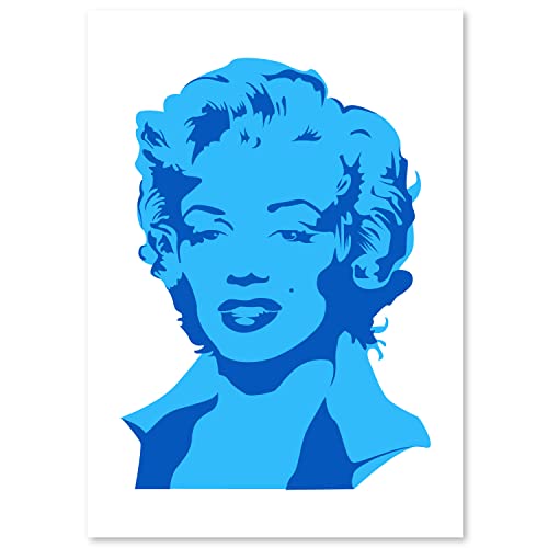 Marilyn Monroe Schablone - 2 Schichten Plastik - A3 42 x 29,7cm - Höhe Marilyn 35 cm - wiederverwendbare kinderfreundliche Schablone für Malerei, Handwerk, Wände und Möbel von QBIX