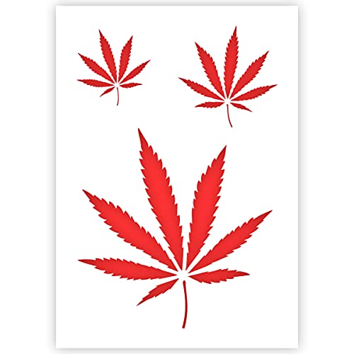 QBIX Cannabis Schablone - A4 Größe - wiederverwendbare DIY Schablone zum Malen, Backen, Basteln, Wand, Möbel von QBIX
