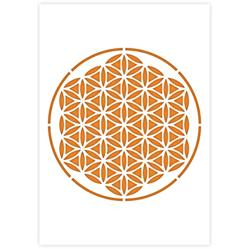 QBIX Mandala-Schablone - A5 Mandala-Schablone für Möbel, Wände, Fußböden - Mandalas für Heimwerker - Blume des lebens DIY Mandala-Schablone für Malen, Backen, Basteln, Wand, Möbel QBIX Mandala-Schablone - A5 Mandala-Schablone für Möbel, Wände, Fußböden - Mandalas für Heimwerker - Blume des lebens DIY Mandala-Schablone für Malen, Backen, Basteln, Wand, Möbel von QBIX