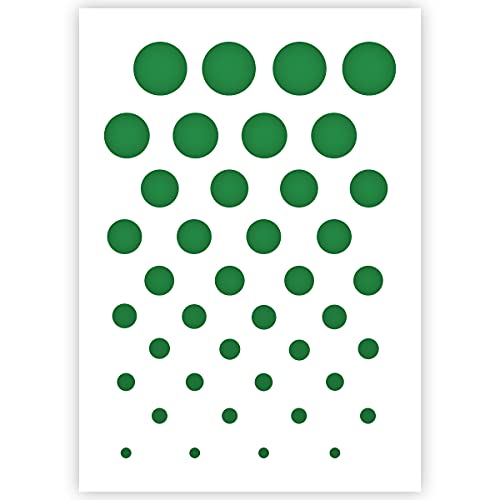 QBIX Schablone mit Kreismuster, A4-Größe, wiederverwendbar, zum Malen, Backen, Basteln, Wand, Möbel, A4 (21 x 29.7 cm) von QBIX