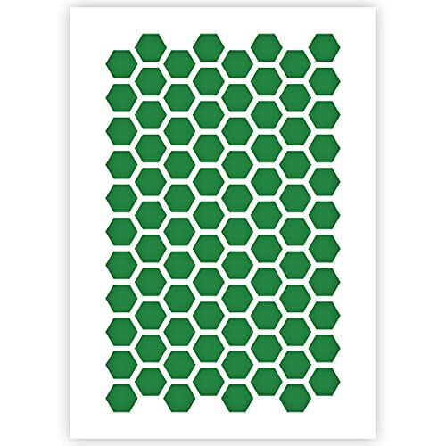 QBIX Hexagon Muster Schablone - Zum Malen auf Holz, Leinwand, Papier, Stoff, Boden, Wand und Fliesen - Wiederverwendbare DIY Kunst Handwerk Schablonen (A3 (29,7 x 42 cm) von QBIX