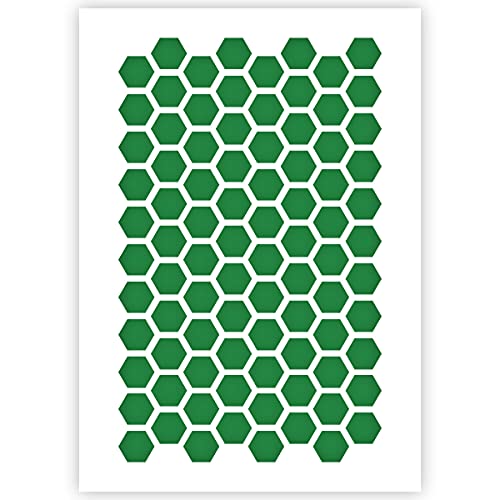 QBIX Hexagon Muster Schablone - Zum Malen auf Holz, Leinwand, Papier, Stoff, Boden, Wand und Fliesen - Wiederverwendbare DIY Kunst Handwerk Schablonen (A3 (29,7 x 42 cm) von QBIX