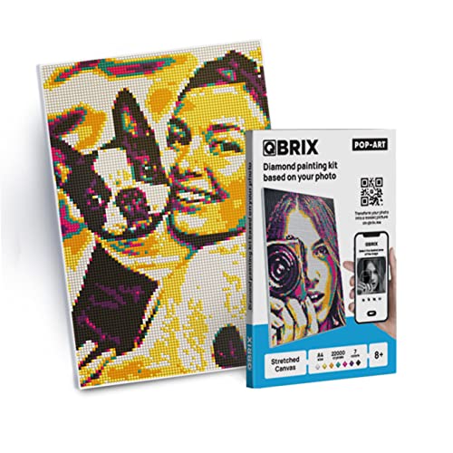 QBRIX Pop-Art A4 Diamond Painting Personalisiert | Eigenes Foto | Benutzerdefinierte Diamantmalerei Set | personalisiertes Geschenk | DIY Diamantmosaik Bild | 5D Diamant Malerei Bauset von QBRIX