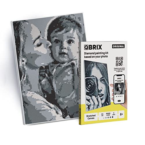 QBRIX Original A4 Diamond Painting Personalisiert | Eigenes Foto | Benutzerdefinierte Diamantmalerei Set | personalisiertes Geschenk | DIY Diamantmosaik Bild | 5D Diamant Malerei Bauset von QBRIX