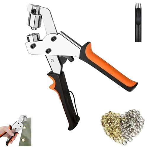 Robustes professionelles Ösen-Werkzeugset, Ösensetzwerkzeug, Hand-Ösenzange, Ösenstanzwerkzeug, for Banner, Leder, Canvas-Stoff(Black,500) von QCDZSW