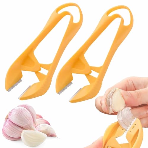 Schneller und tragbarer Knoblauchschäler, Pinzettenwerkzeug aus Edelstahl for Knoblauchschäler, einfaches und schnelles Knoblauchschälen zur Vermeidung von Gerüchen an Ihren Händen(2 pcs) von QCDZSW