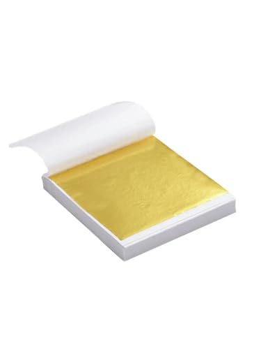 Goldes Papier, 100 Stück Folienblätter 8,5 x 8,5 cm, mehrfarbig, for Vergolden, Basteln(Gold) von QCKNKMGG