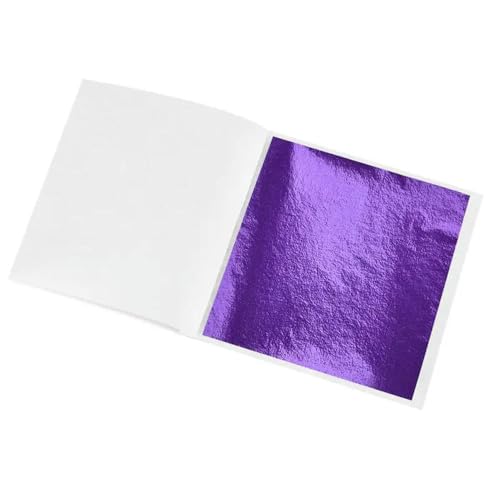 Goldes Papier, 100 Stück Folienblätter 8,5 x 8,5 cm, mehrfarbig, for Vergolden, Basteln(Purple) von QCKNKMGG