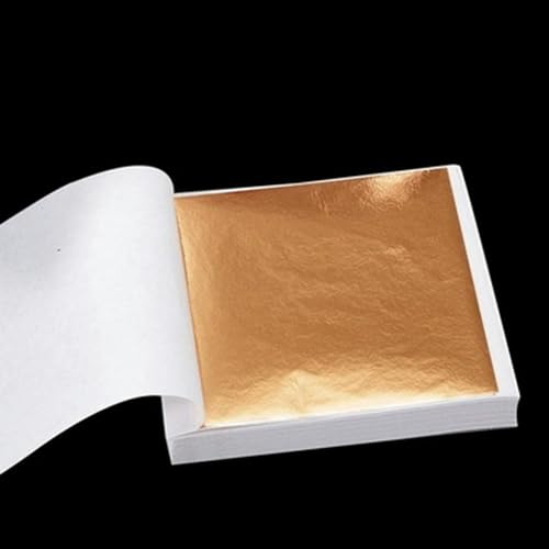 Goldes Papier, 100 Stück Folienblätter 8,5 x 8,5 cm, mehrfarbig, for Vergolden, Basteln(Rose Gold) von QCKNKMGG