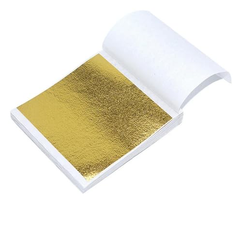 Goldes Papier, 100 Stück Imitation Gold Silber Kupfer Folie Papier Mehrfarbig for Harz Kerze Handwerk(A Gold) von QCKNKMGG