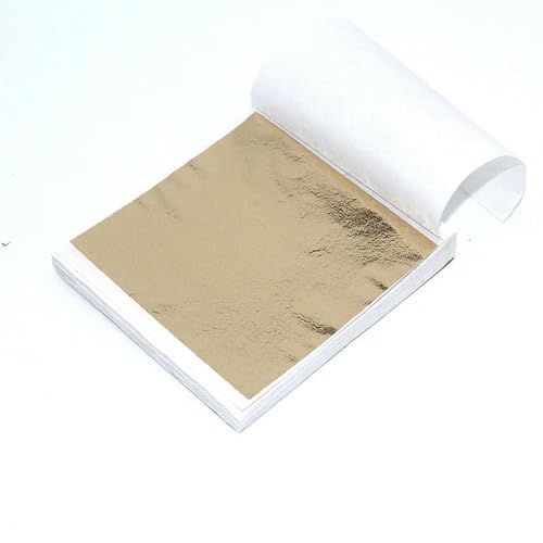 Goldes Papier, 100 Stück Imitation Gold Silber Kupfer Folie Papier Mehrfarbig for Harz Kerze Handwerk(Antique Gold) von QCKNKMGG