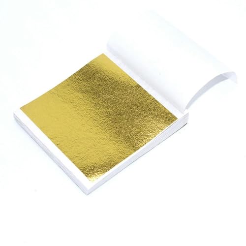Goldes Papier, 100 Stück Imitation Gold Silber Kupfer Folie Papier Mehrfarbig for Harz Kerze Handwerk(B Gold) von QCKNKMGG