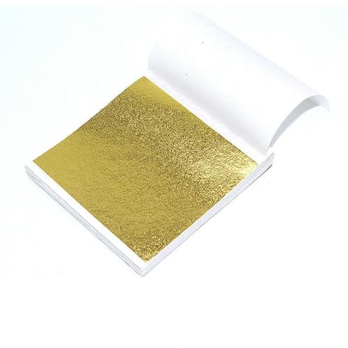 Goldes Papier, 100 Stück Imitation Gold Silber Kupfer Folie Papier Mehrfarbig for Harz Kerze Handwerk(K Gold) von QCKNKMGG