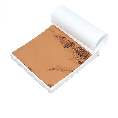Goldes Papier, 100 Stück Imitation Gold Silber Kupfer Folie Papier Mehrfarbig for Harz Kerze Handwerk(Rose Gold) von QCKNKMGG