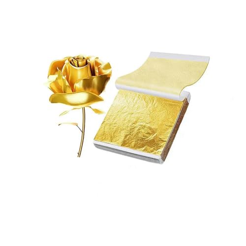 Goldes Papier, 100 stücke Metall Folie Papier Blatt Blatt for Vergoldung DIY Handwerk Liefert Multicolor(100pcs B Gold) von QCKNKMGG