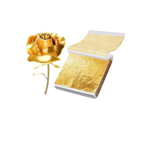 Goldes Papier, 100 stücke Metall Folie Papier Blatt Blatt for Vergoldung DIY Handwerk Liefert Multicolor(100pcs K Gold) von QCKNKMGG