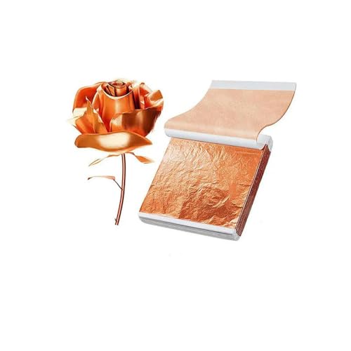 Goldes Papier, 100 stücke Metall Folie Papier Blatt Blatt for Vergoldung DIY Handwerk Liefert Multicolor(100pcs Rose Gold) von QCKNKMGG