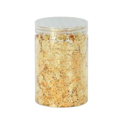 Goldes Papier, 10g Folie Flocken Multicolor for Malerei DIY Nail art Kuchen Dekoration(Gold) von QCKNKMGG