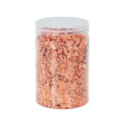 Goldes Papier, 10g Folie Flocken Multicolor for Malerei DIY Nail art Kuchen Dekoration(Rose Gold) von QCKNKMGG
