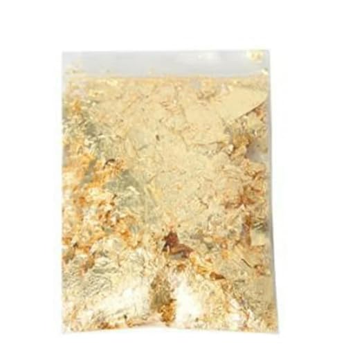 Goldes Papier, 3 Gramm mehrfarbige Folien-Pailletten for DIY-Bastelarbeiten, Nagelkunst und Vergoldung(3g Bag Gold) von QCKNKMGG