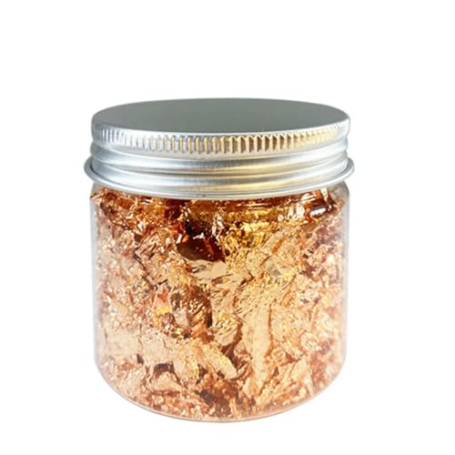 Goldes Papier, 3 Gramm mehrfarbige Folien-Pailletten for DIY-Bastelarbeiten, Nagelkunst und Vergoldung(3g Bottle Rose Gold) von QCKNKMGG