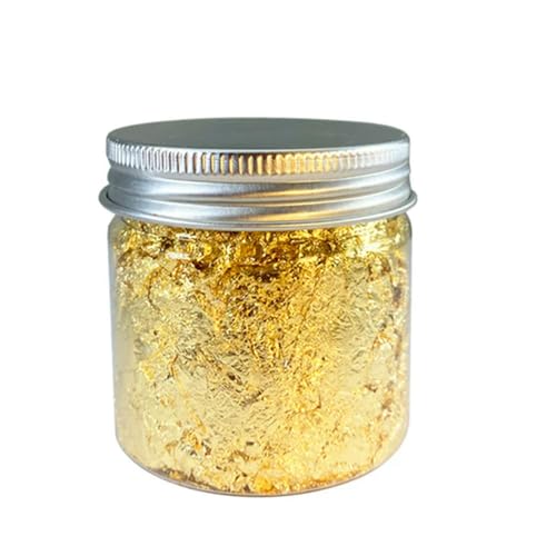 Goldes Papier, 3 Gramm mehrfarbige Folien-Pailletten for DIY-Bastelarbeiten, Nagelkunst und Vergoldung(3g Bottled Gold) von QCKNKMGG