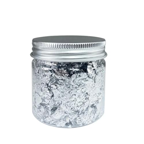 Goldes Papier, 3 Gramm mehrfarbige Folien-Pailletten for DIY-Bastelarbeiten, Nagelkunst und Vergoldung(3g Bottled Silver) von QCKNKMGG