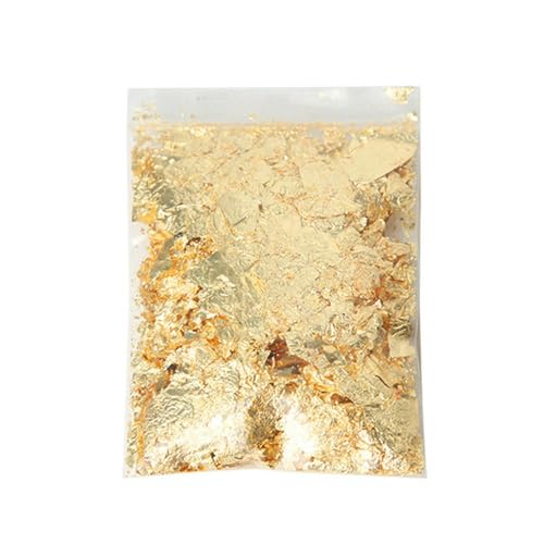 Goldes Papier, 3 g Folien-Pailletten for Nagelkunst und Bastelarbeiten in Mehrfarbig(Gold - 3g) von QCKNKMGG