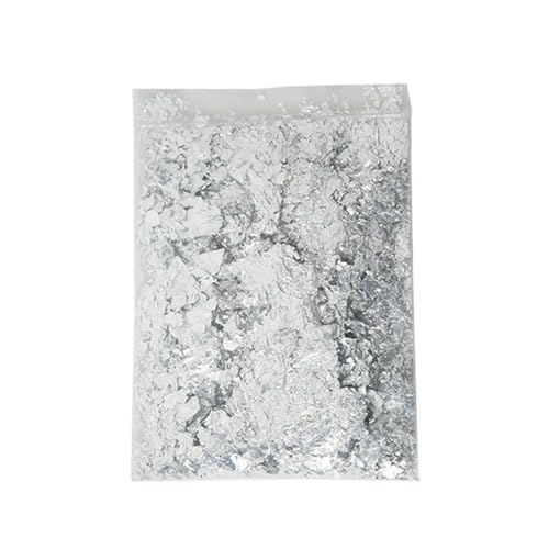 Goldes Papier, 3 g Folien-Pailletten for Nagelkunst und Bastelarbeiten in Mehrfarbig(Silver - 3g) von QCKNKMGG