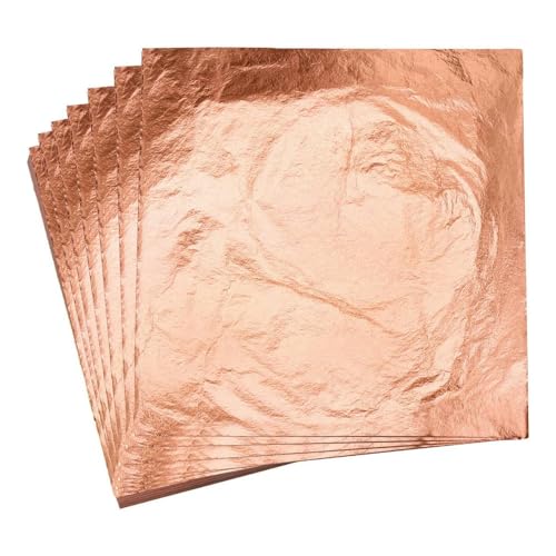 Goldes Papier, Folienblätter, Blätter, Kunstharz, Basteln, Dekoration, 14 x 14 cm, 100 Stück, mehrfarbig(C Bronze) von QCKNKMGG