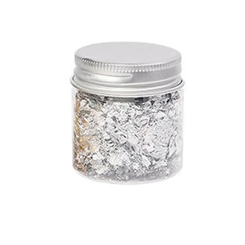 Goldes Papier, Glitzer-Nailart-Folienpapier 5 g oder 10 g, mehrfarbig(Silver 10g) von QCKNKMGG