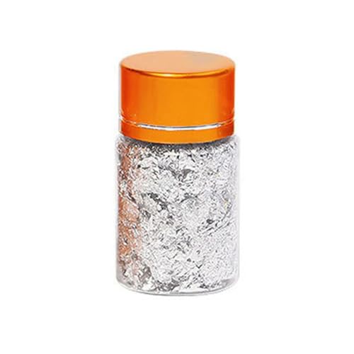 Goldes Papier, Glitzer-Nailart-Folienpapier 5 g oder 10 g, mehrfarbig(Silver 5g) von QCKNKMGG