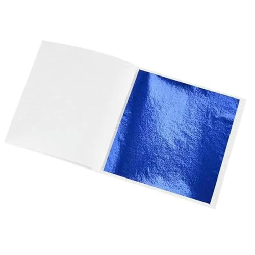 Goldes Papier, Packung mit 100 Folienpapierblättern 8,5 x 8,5 cm, mehrfarbig, for Vergolden, Basteln(Deep Blue) von QCKNKMGG