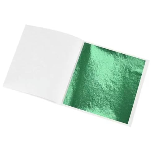 Goldes Papier, Packung mit 100 Folienpapierblättern 8,5 x 8,5 cm, mehrfarbig, for Vergolden, Basteln(Green) von QCKNKMGG