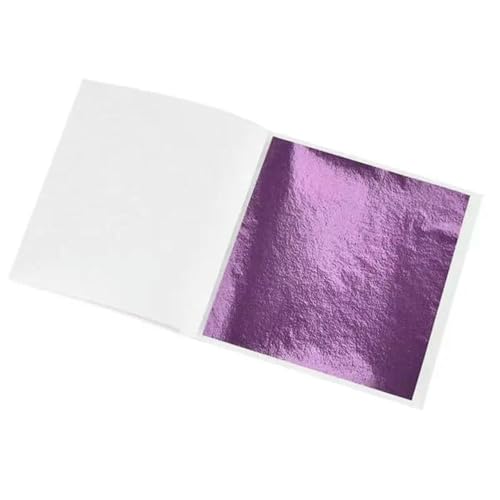 Goldes Papier, Packung mit 100 Folienpapierblättern 8,5 x 8,5 cm, mehrfarbig, for Vergolden, Basteln(Violet) von QCKNKMGG