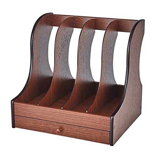 Holzverzeichnis, Holz Desktop Datei Organizer for Zeitschriften Bücher Home Office Schule von QCKNKMGG