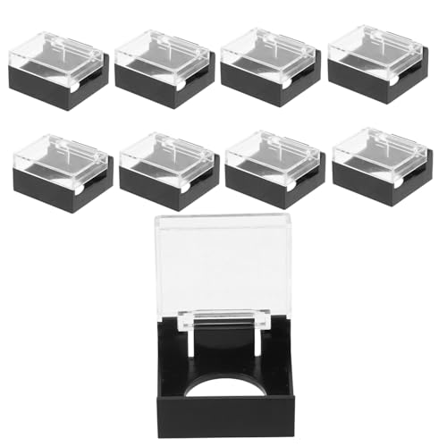 Kunststoffknopf, 10 Stück Not-Aus-Taster-Schutzabdeckungen, 16 mm Öffnung, schwarz Kunststoffknopf, 10 Stück Not-Aus-Taster-Schutzabdeckungen, 16 mm Öffnung, schwarz von QCKNKMGG