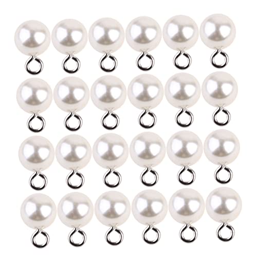 Kunststoffknopf, 100 Stück Kunstperlen-Anhänger, weiß, 0,8 x 0,8 bis 1,4 x 1,4 cm, for die DIY-Schmuckherstellung(0.8X0.8CM) von QCKNKMGG