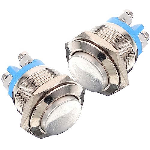 Kunststoffknopf, 2er-Pack selbstzurücksetzender Türklingelknopf-Gong-Ersatz Silber 2,5 x 2 x 2 cm von QCKNKMGG