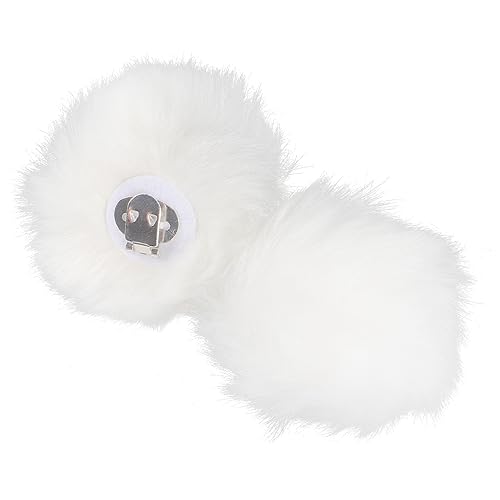 Kunststoffknopf, 2er-Pack weiße Schuhclips mit Kunstfell-Pom-Poms for Schuhe, Taschen und Schlüsselanhänger von QCKNKMGG