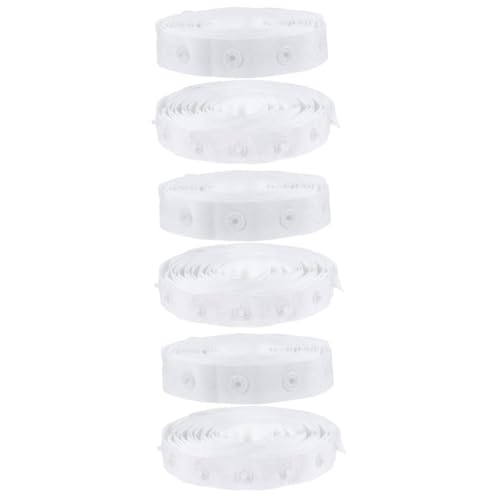 Kunststoffknopf, Druckknopf-Gürtel, Druckknöpfe, Nähverschlussband, 300 x 1,8 cm, Weiß und Rot, 9 Stück(Whitex3pcs,300X1.8CMx3pcs) von QCKNKMGG