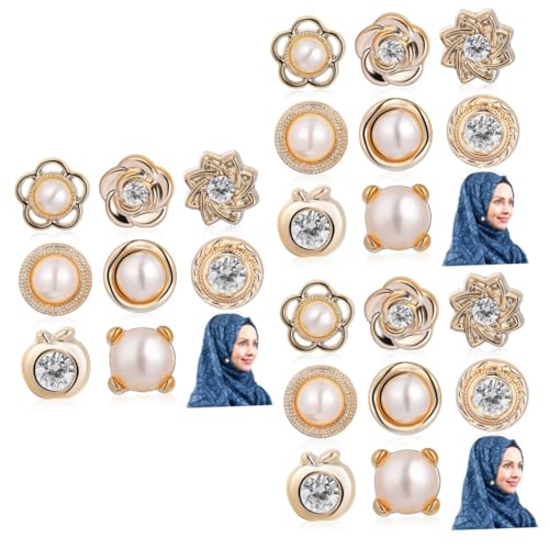 Kunststoffknopf, Magnetische Knöpfe for Kleidung Hijab Pins Multicolor 1x1x1cm Packung mit 24(3) von QCKNKMGG