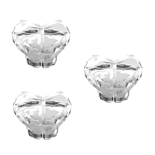 Kunststoffknopf, Packung mit 3 Paar herzförmigen Toilettentank-Knopfdruck-Ersatzteilen, transparent, 3,7 x 3,7 x 3,5 cm von QCKNKMGG