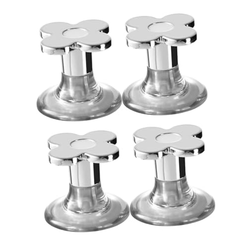 Kunststoffknopf, Toilettenknopfgriff, Blumenform, Silber, 35 x 35 x 30 mm, 4 Stück Kunststoffknopf, Toilettenknopfgriff, Blumenform, Silber, 35 x 35 x 30 mm, 4 Stück von QCKNKMGG