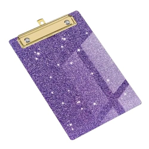 Niedliche Klemmbretter Board Clips, 4 Stück Klemmbretter mit niedrigem Metallclip und Aufhängeloch for den Einsatz im Klassenzimmer, in der Schule oder im Büro for Unternehmen(Purple) von QCKNKMGG