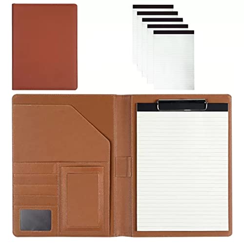 PU-Sitzungskarte, A4 Klemmbrett Ordner PU Leder Portfolio Organizer Multicolor(Brown,No calculator) von QCKNKMGG