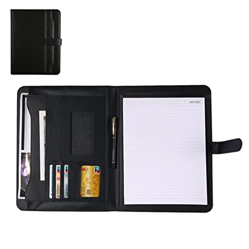 PU-Sitzungskarte, A4 Klemmbrett Padfolio Organizer mit Ärmeln for Dokumente Notizblock kompatibel(No calculator) von QCKNKMGG