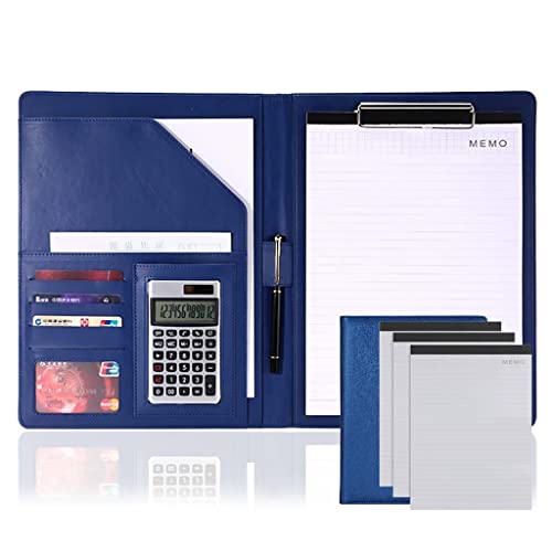 PU-Sitzungskarte, A4 Klemmbrett-Portfolio, PU-Leder, Dokumenten-Organizer, mehrfarbig(Blue,12-digit+Sign in this*3) von QCKNKMGG
