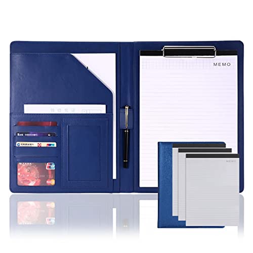 PU-Sitzungskarte, A4 Klemmbrett-Portfolio, PU-Leder, Dokumenten-Organizer, mehrfarbig(Blue,Sign in this*3) von QCKNKMGG