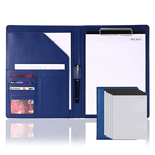 PU-Sitzungskarte, A4 Klemmbrett-Portfolio, PU-Leder, Dokumenten-Organizer, mehrfarbig(Blue,Sign in this*5) von QCKNKMGG